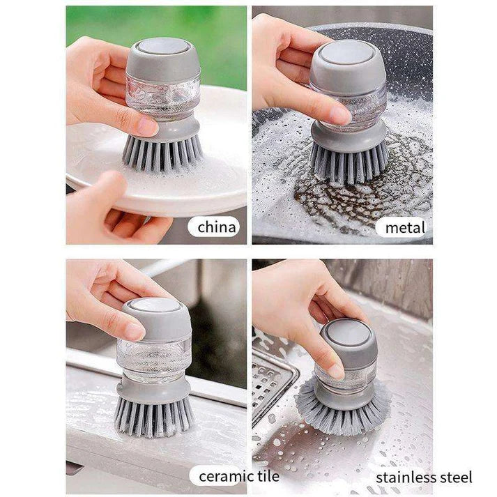 Soap Dispensing Dish Cleaning Brush with Stand