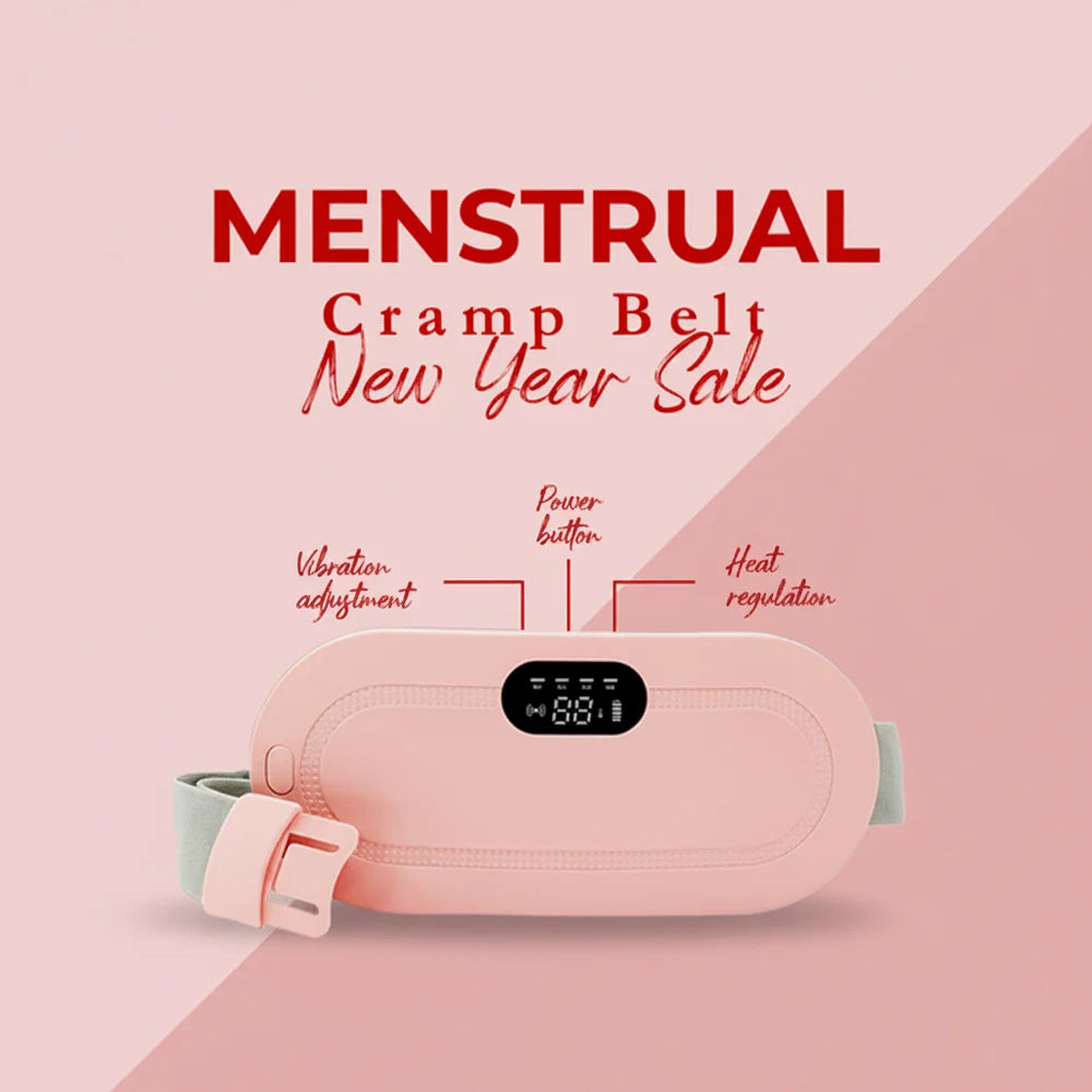 Electric Period Cramp Relief Massager - 3 Vibration Modes & Fast Heating Waist Belt