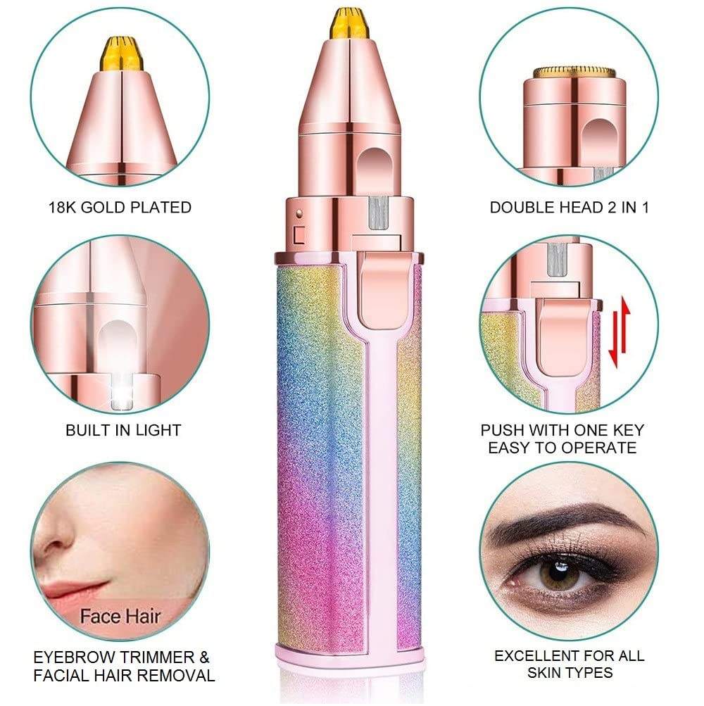 2-in-1 Facial Hair Remover for Women eyebrow and upper lips trimmer