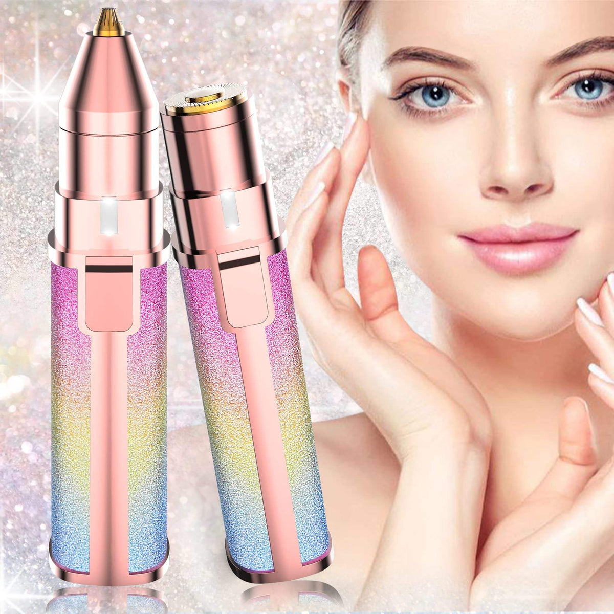2-in-1 Facial Hair Remover for Women eyebrow and upper lips trimmer
