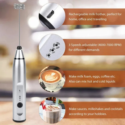 2 In 1 Rechargeable Electric Coffee and Egg Beater