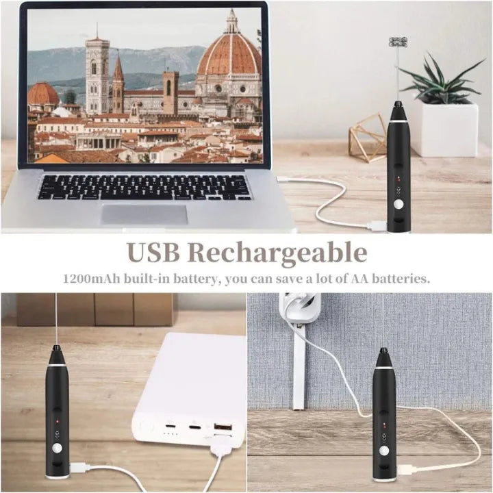 2 In 1 Rechargeable Electric Coffee and Egg Beater