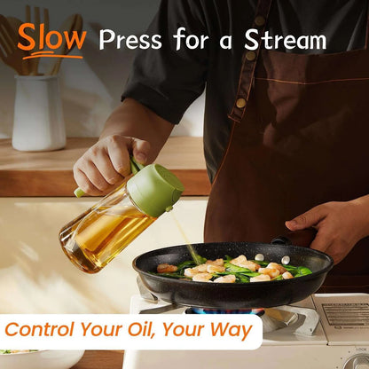 Sprayable & Pourable Oil Bottle – 2-in-1 Oil Dispenser for Healthy Cooking