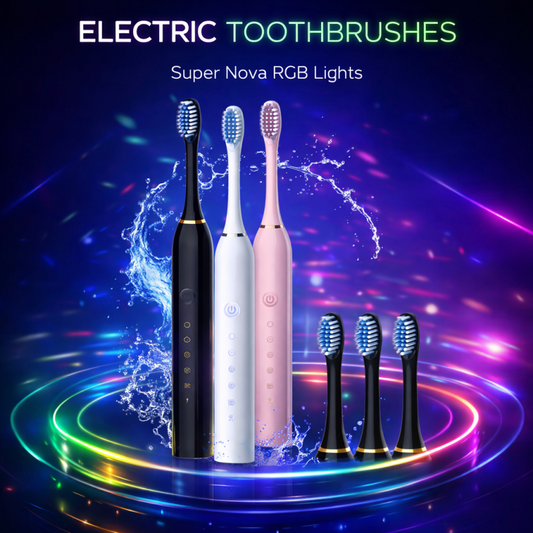 Sonic Electric Toothbrush – Smart Timer, Rechargeable, Waterproof, 4 Brush Heads