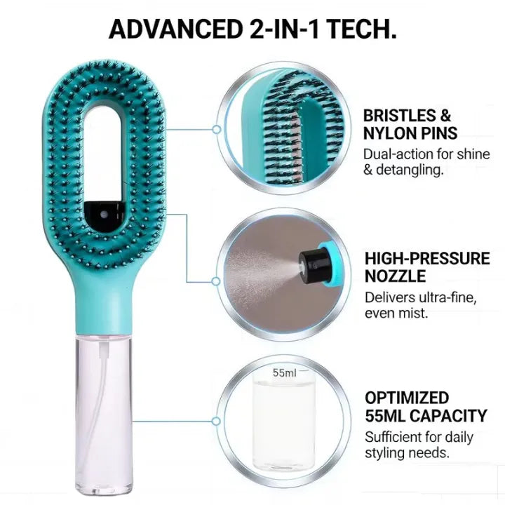 CLEAN SPRAY COMB - HAIR STYLING & DETAILING BRUSH