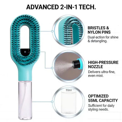 CLEAN SPRAY COMB - HAIR STYLING & DETAILING BRUSH