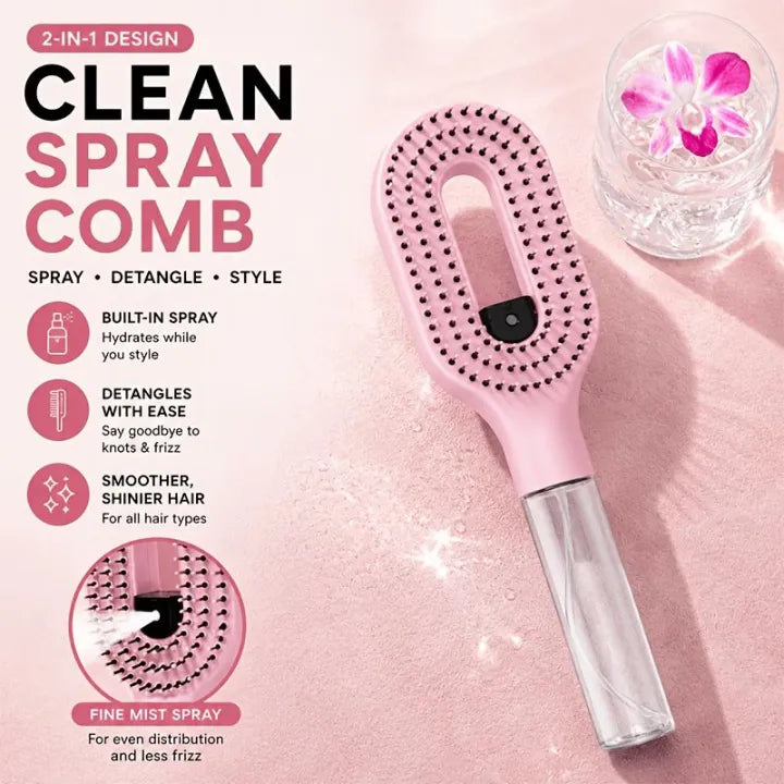 CLEAN SPRAY COMB - HAIR STYLING & DETAILING BRUSH