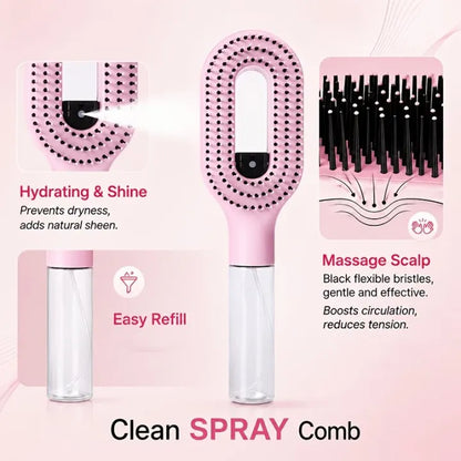 CLEAN SPRAY COMB - HAIR STYLING & DETAILING BRUSH